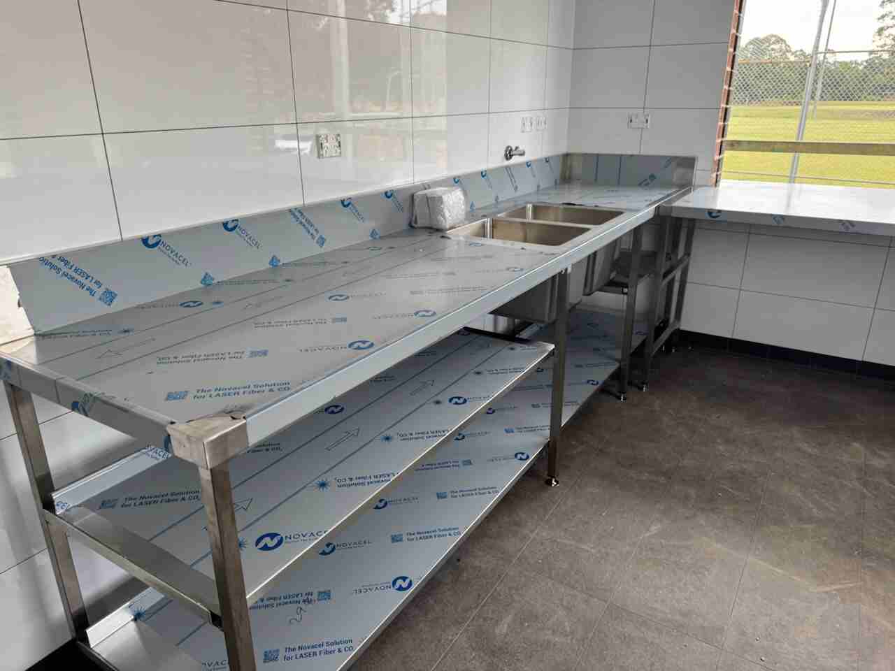 Footbal club canteen 316 SS benchtop Custom fabricated footbal club canteen benchtop, Sydney
