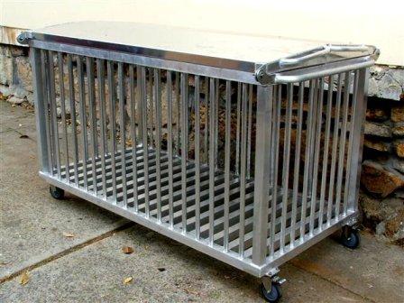 Caged transport trolley Aluminium caged trolley